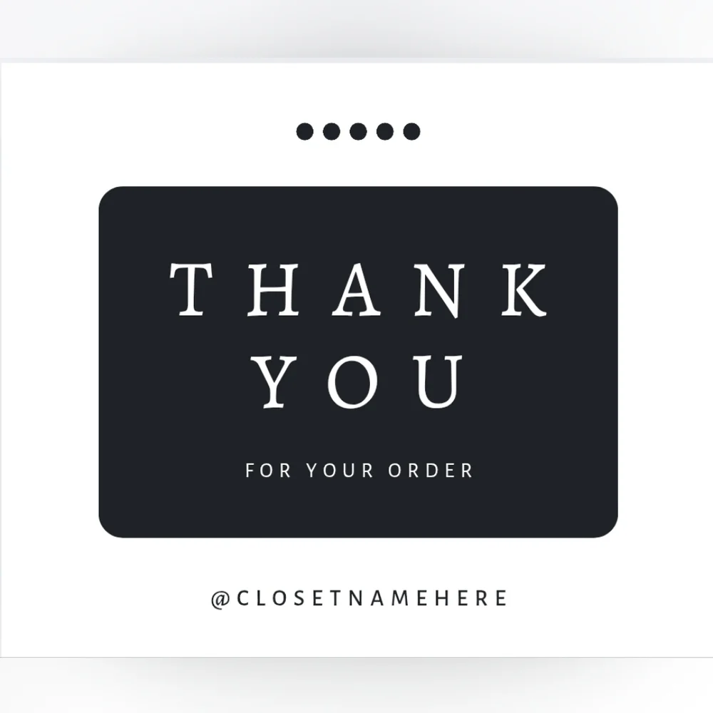 50 Custom 4x6 Black And White Thank You Notes Labels/Thank You Stickers